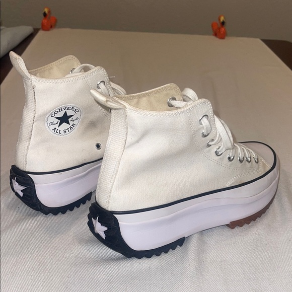 Converse Cream High-Top Sneakers SZ M-8.5 W-10 - Picture 6 of 13